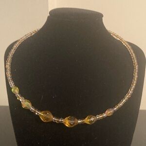 Yellow beaded necklace